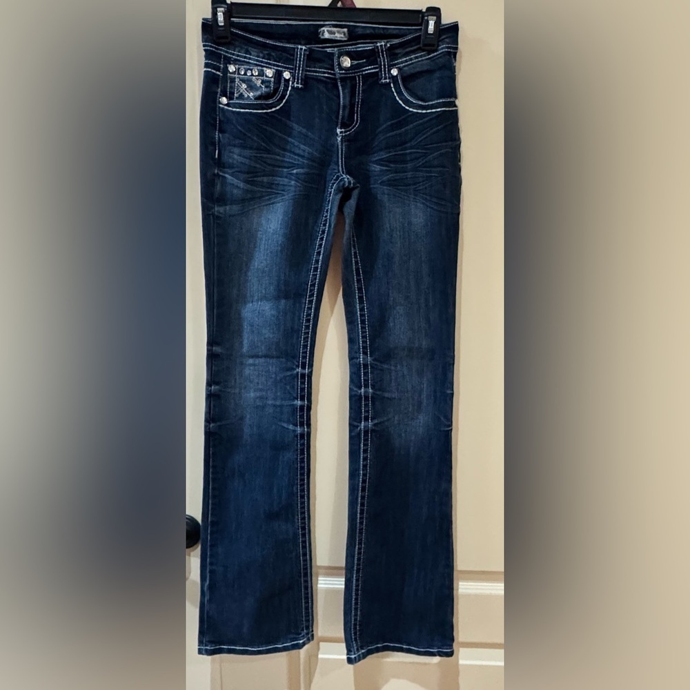 Soundgirl  Y2K Dark Blue Flare Jeans Size 9
